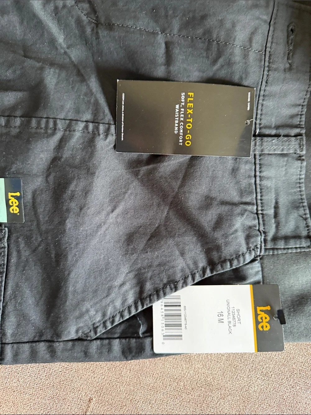 Lee Black Men's Cargo Shorts with Multiple Pockets